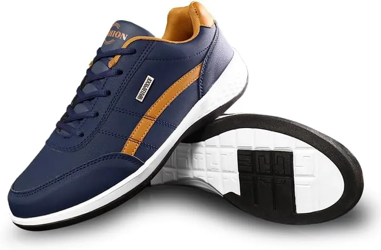 ZDLJYL Men's Orthopedic Lace-Up Sneakers Men's Fashion Sneakers Simple Casual Shoes for Men Anti-Slip Low Top Walking Shoes Tennis Comfortable