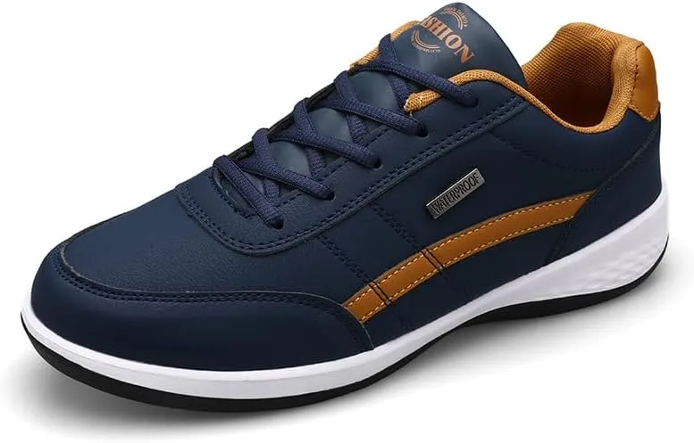 ZDLJYL Men's Orthopedic Lace-Up Sneakers Men's Fashion Sneakers Simple Casual Shoes for Men Anti-Slip Low Top Walking Shoes Tennis Comfortable