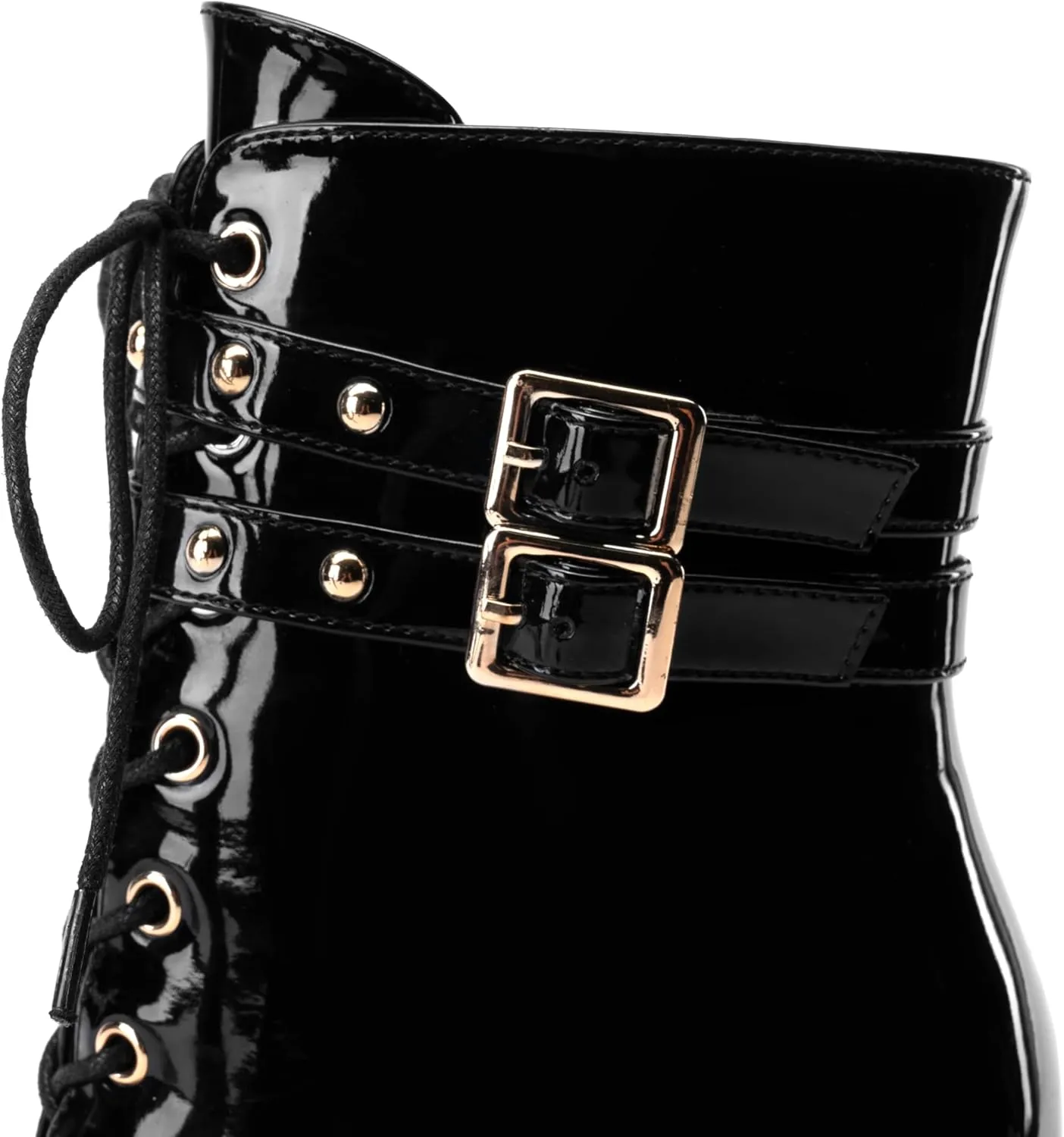 Z.Oufeier Women's Platform Ankle Boots Fashion Chunky Heel Lug Sole Combat Boots Lace Up High Heeled Booties